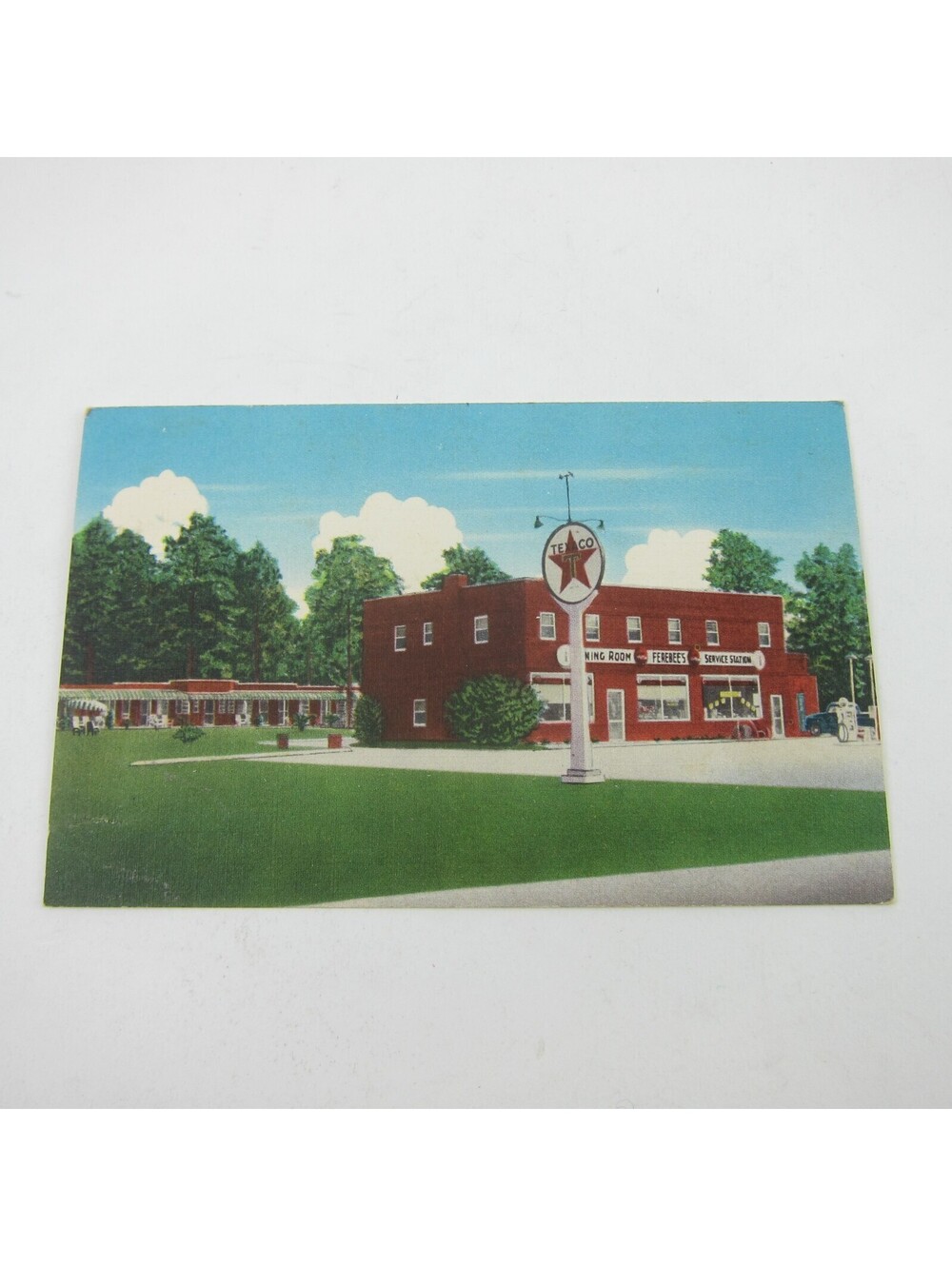Linen Postcard Midlothian Virginia Postcard Ferebee's Texaco Gas Station Sign